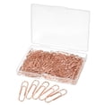thumbnail image 1 of Uxcell 1.1 Inch Clips de papel niquelados de color rosa dorado con caja para oficina y hogar, paquete de 200, 1 of 5