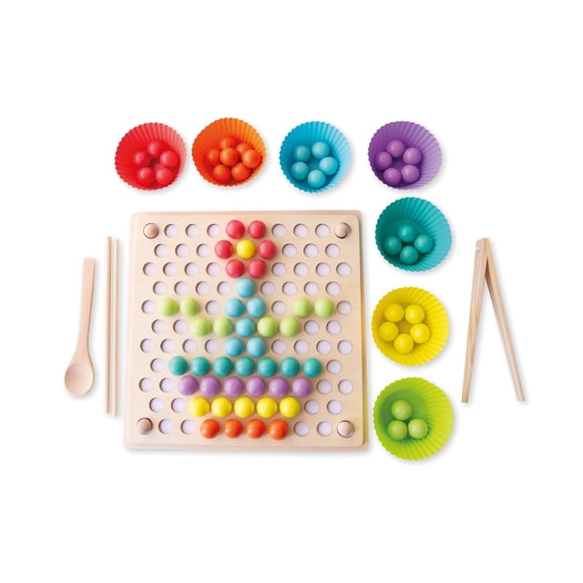 Time to Fiesta | Juguete Montessori, Tablero Figuras de Bolitas de Colores