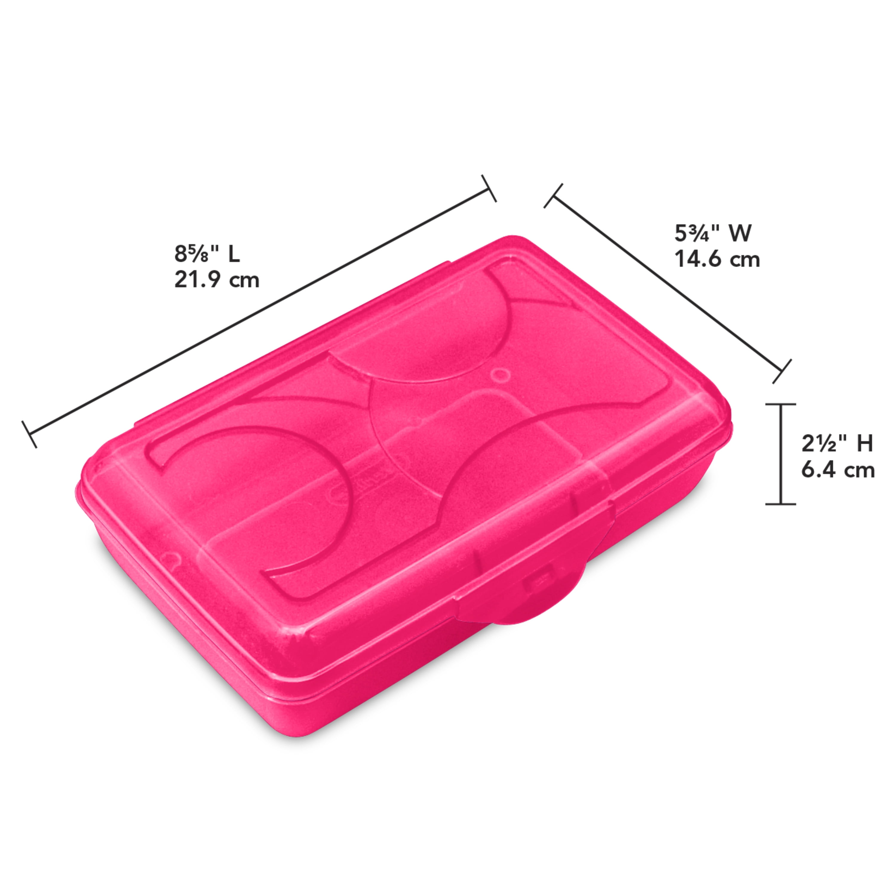 Case Pack of 48 8"x5"x2" Ideal for Bulk Buyers Clear, Pencil Box 