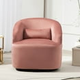 thumbnail image 2 of US Pride Furniture Modern Velvet Upholstered Swivel Accent Chair Pink, 2 of 5