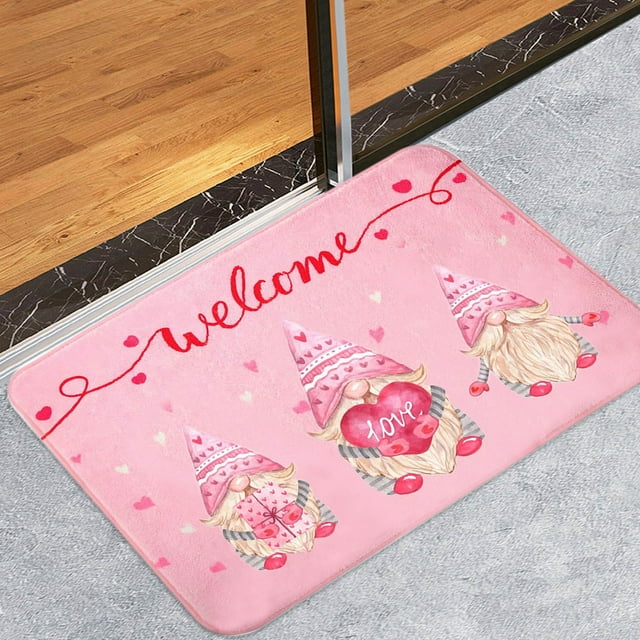 TIMIFIS Paillasson Floral de la Saint-Valentin Cœur d'Amour Intérieur Extérieur
