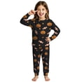 thumbnail image 3 of CONZONE Halloween Pajamas for Girls Pumpkin Pjs Set Hallowmas Jammies Long Sleeve Tops Pants 2 Piece Sleepwear Loungewear for Kids, 3 of 4