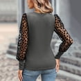 thumbnail image 5 of JINMGG Fall Long Sleeve Shirts for Women, Womens Summer Fall Tops 2024 Women's Lace Sleeve Color Matching Slim Top, 5 of 6