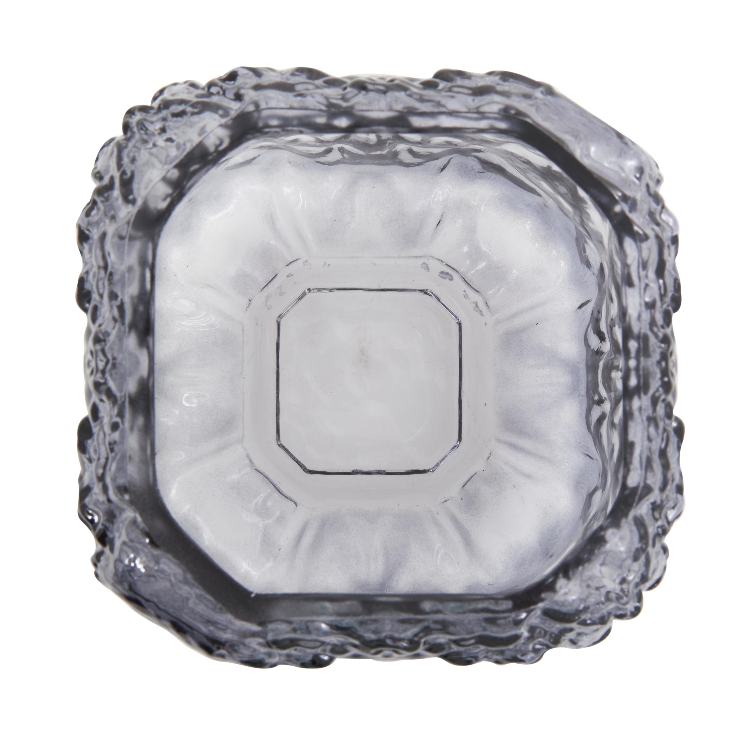 DecMode 7" Handmade Dimensional Textured Square Ombre Gray Glass Vase