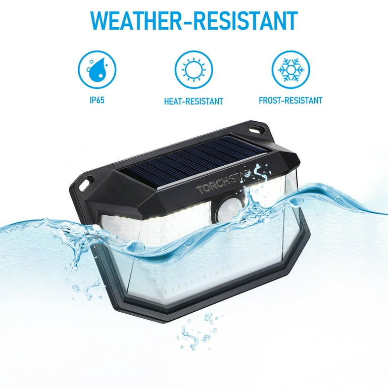 TORCHSTAR Wireless LED Solar Motion Sensor Lights for Patio, Water & Weatherproof, Black TORCHSTAR Wireless LED Solar Motion Sensor Lights for Patio, Water & Weatherproof, Black