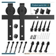 thumbnail image 4 of J-Shaped Barn Door Slides Hardware Carbon Steel Hanger Roller System, Barn Door Fittings For Single Doors ,Easy to Install, 4 of 6