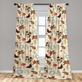 thumbnail image 2 of Witchy Window Curtains, Occult Themed Mushroom Skeleton Frog Butterfly Pattern Wild Forest Art, Lightweight Decor 2-Panel Set with Rod Pocket, Pair of - 28"x95", Cream Vermilion Camel, by Ambesonne, 2 of 3