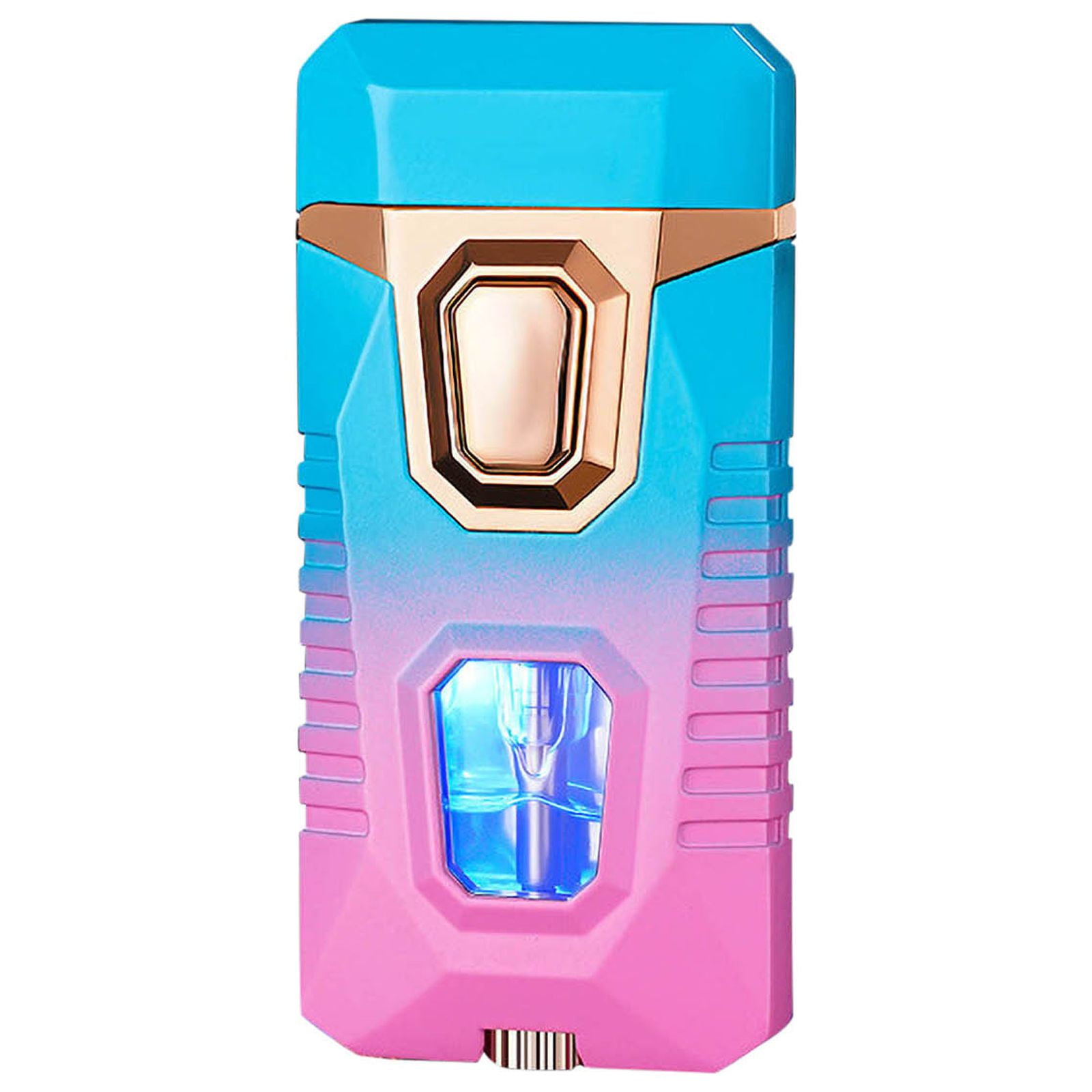 Deagia Flameless Plasma Lighter Clearance Flame Lighter with 5 Flints Blue  Visible Compartment Windproof Butane Gas Lighter Adjustable Flame and Flame  ...