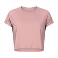 thumbnail image 3 of Camiseta Deportiva de Corta para Mujer, Holgada, Corta, Informal, para Gimnasio Rosa XS, 3 of 10