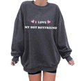 thumbnail image 1 of Gibobby Tops Mujeres Casual Moda de mujer Ocio Palabras de amor Amor Impresión Cuello redondo Manga larga Suelta Top Suéter sin sombrero 4 (Gris, L), 1 of 4