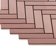 thumbnail image 4 of Modket TDH281RG Rose Gold Copper Color Metallic Metal Herringbone Mosaic Tile Kitchen Backsplash, 4 of 5