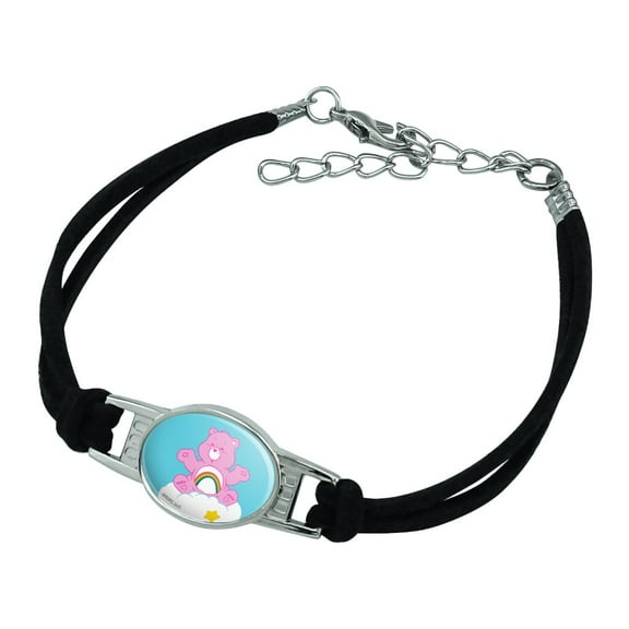 Care Bears Cheer Bear Novelty Suede Leather Metal Bracelet