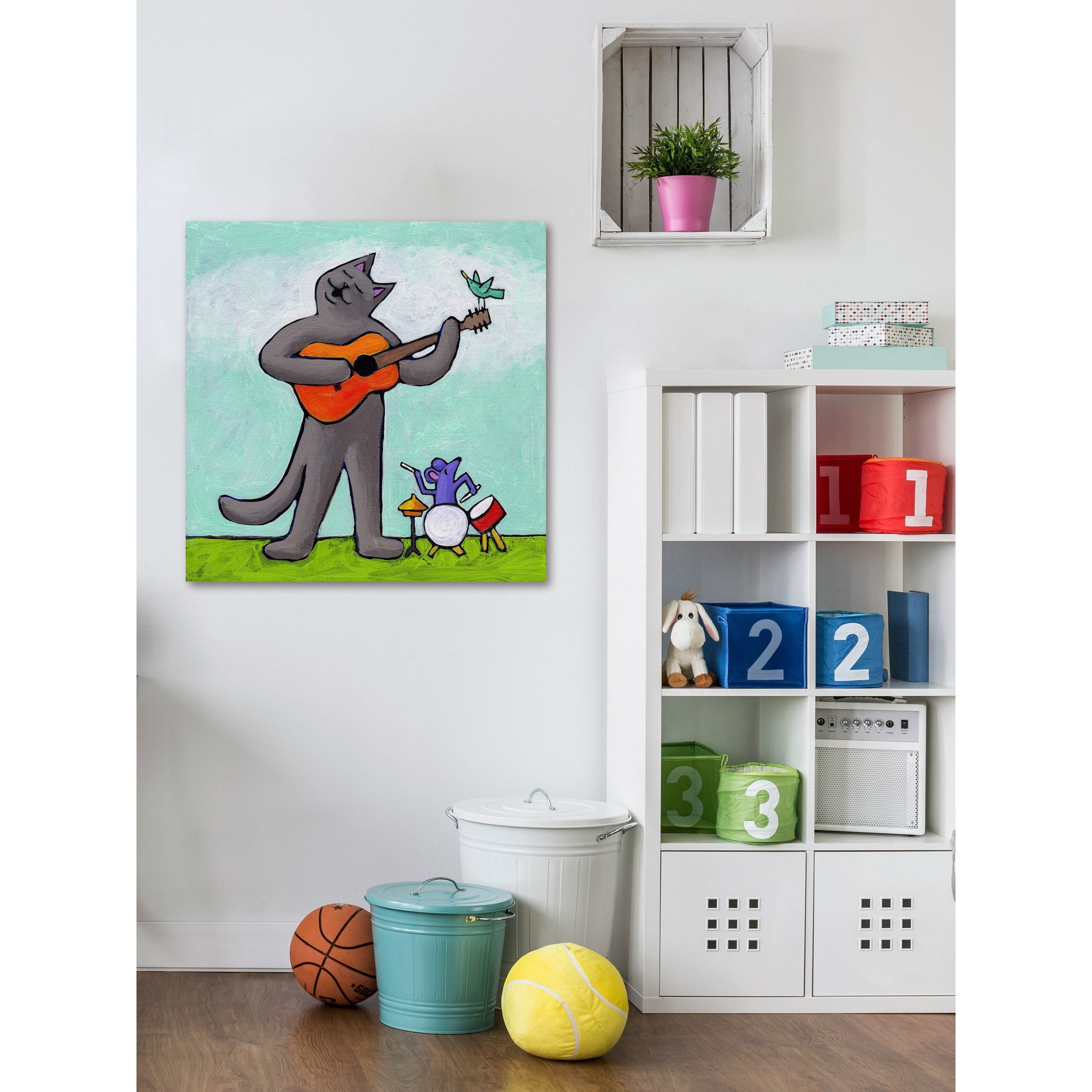 Marmont Hill - "Bluebird Serenade" by Janet Nelson Painting Print on Wrapped Canvas