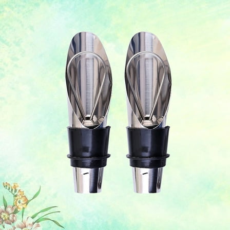 GOOHOCHY 2 Pcs Stainless Steel Oxygenating Wine Aerator Aerating Pourer Funnel Liquor Bottle Stopper Wine Spout Decanter