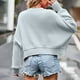 thumbnail image 4 of Suéter de cuello redondo para mujer, moda, suelto, talla grande, color, manga larga, tops, suéter para mujer, 4 of 4