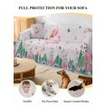 thumbnail image 4 of Pink Flamingo Couch Cover for 2 Cushion Sofa, Tropical Botanical Summer Flower Rustic Washable Loveseat Sofa Covers Slipcover for Sectional Sofas L-Shaped, Couch Throw Cover 71"x118", 4 of 9