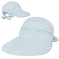 thumbnail image 2 of SUN CUBE Women Sun Hat for Outdoor UV Protection, Wide Brim Sun Hat Ponytail, Convertible Zip-Off Beach Hat Visor for Golf Gardening Pool Travel, Foldable Summer UPF50+ Visor Hat, Light Blue, 2 of 9