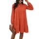 thumbnail image 4 of Vestido Midi, Cuello Redondo Vestido De Mujer Poliéster Cómoda Manga Larga Globo Para Oficina ANGGREK Otros, 4 of 6