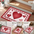 thumbnail image 6 of Rectangle Area Rug 2x3ft, Valentine's Day Romantic Love Heart Non-Shedding Washable Area Rug, Kiss Lips Texture Red White Non Slip Low-Profile Rugs for Living Room, Bedroom Dining Room, 6 of 9