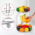 thumbnail image 5 of Auledio Houseware 2-Tier Countertop Fruit and Vegetable Basket Bowl with Banana Hook,Silver, 5 of 8