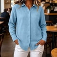 thumbnail image 2 of ThriftyPlait Button Up Shirt For Women Casual Cotton Textured Long Sleeve Tunic Tops Trendy Loose Fit Comfy Vacation Daily Wear Tops, 2 of 7