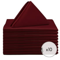 Your Chair Covers - 10 Pack, Burgundy 20 Inch Lamour Cloth Napkins for Restaurants, Weddings, Dinner or Birthday Parties