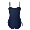 thumbnail image 5 of Hilor Women's Bandeau One Piece Swimsuits Tummy Control Swimwear Side Drawstring Ruched Bathing Suits, 5 of 8