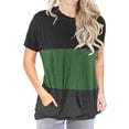 thumbnail image 1 of T-shirt Décontracté à Manches Courtes avec Poche et Col Rond Assorti pour Femmes, 1 of 2