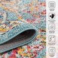 thumbnail image 6 of Luxee Designs Alexandria Collection 7x7 Round Area Rug, Medallion Rugs for Living Room, Bedroom, Kitchen, Office, Pet Friendly, Low Pile, High Traffic Area, Stain Resistance - Sea Blue, 6 of 7