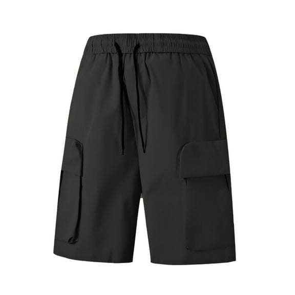 Youmylove Mens Shorts Vintage 2025 Summer New Men's Solid Color Loose Cargo Shorts Lightweight Work Shorts