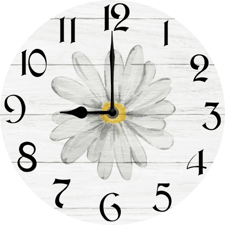Eveokoki 10 Inch Plants Flowers Wood Wall Clock, Small Vintage Kitchen Clocks Decorative, Rustic