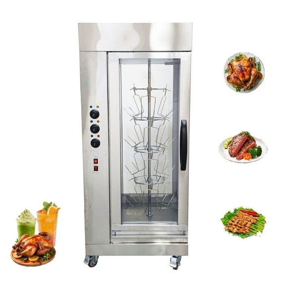 Electric Chicken Rotisserie Machine Vertical Rotary Rotisserie Oven Stainless Steel Meat Oven 220V