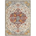 thumbnail image 2 of Nourison Passion Center medallion Ivory Multicolor 5'3" x 7'3" Area Rug (5x7), 2 of 8
