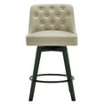 thumbnail image 6 of MINCETA Counter Stool,26" 360 Free Swivel Upholstered Bar Stool with Back-Set of 2-PU in Khaki, 6 of 7
