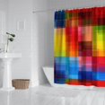 thumbnail image 2 of Red and Blue Checkered Pattern Modern Waterproof Shower Curtain Set with 12 Hooks, Washable Decorative Bathroom Shower Curtain, 2 of 6