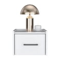 thumbnail image 4 of LiviNest Floating Nightstand Wall Mounted: Space Saving Bedside Table with Drawer - Modern White Engineered Wood Storage Shelf for Small Apartments & Bedrooms, 4 of 6