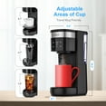thumbnail image 5 of Single Serve Coffee Maker K Cup & Ground Coffee Fits Travel Mugs, 2 In 1 Single Cup Coffee Makers with 6 to 14oz Reservoir in 2 Mins, 30 Oz Removable Water Tank, Reuseable Filter, Black, 5 of 8