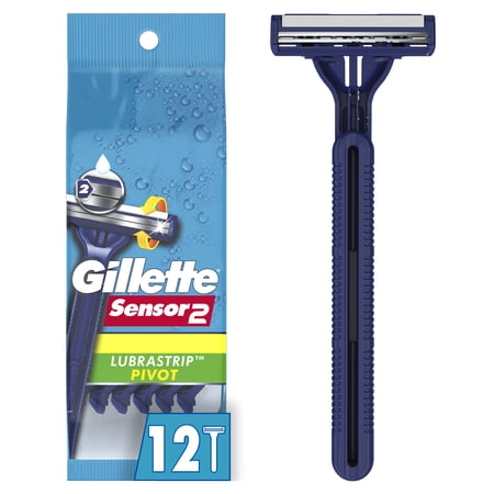 Gillette Sensor2 Pivoting Head + Lubrastrip Men's Disposable Razors, 12 Count - Image 9