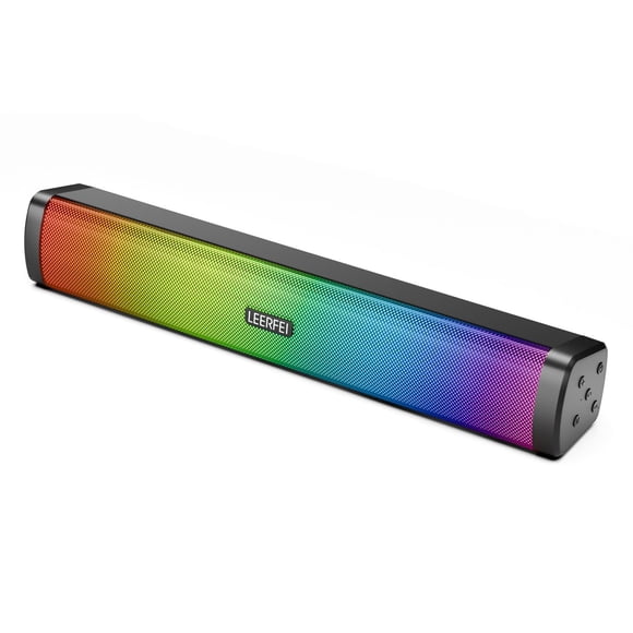 OOYY Barre de Son Tout-en-un Portable avec Lumières DEL Dynamiques - Haut-Parleur Bluetooth Immersif pour Télé, Musique et Jeux à la Maison