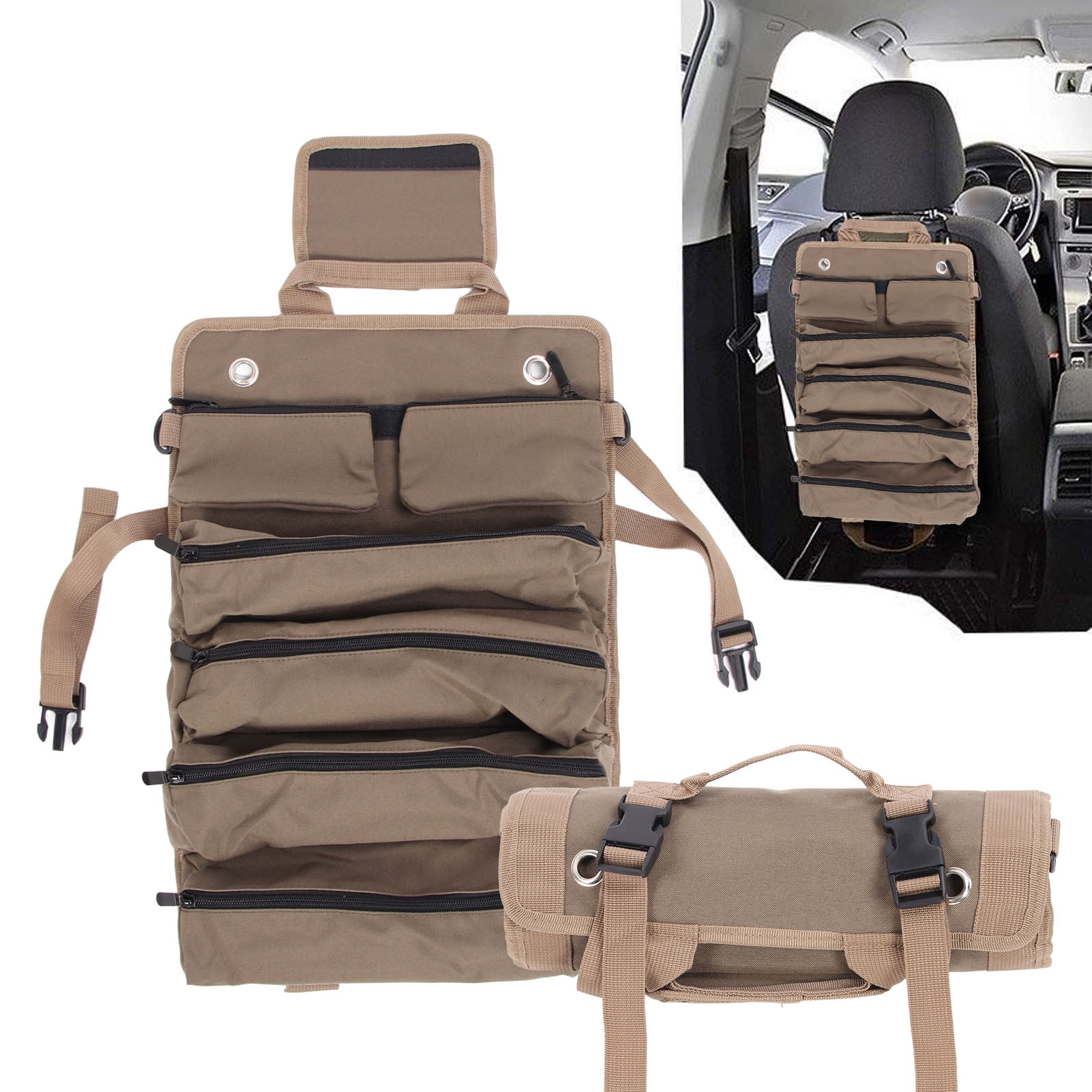 YAHHU Roll Tool Bag Multi Functional Oxford Cloth Heavy Duty Portable Roll Up Tool Pouch Organizer 15.75 inches / 40 cm
