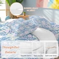 thumbnail image 2 of Ocean Plant Bedding Duvet Cover Set Twin Size 4 Pieces Watercolor Blue Seagrass Coral Pigment Bedding Set with Zipper Closure, 1 Comforter Cover 68x86 Inches 1 Flat Sheet & 2 Pillow Cases, 2 of 7
