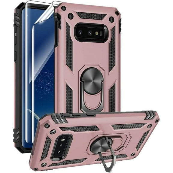 KOMI Samsung Galaxy S10e case with HD screen Protector, military-grade metal ring stand 15 feet drop Test Shockproof case Samsung Galaxy S10e(2019)