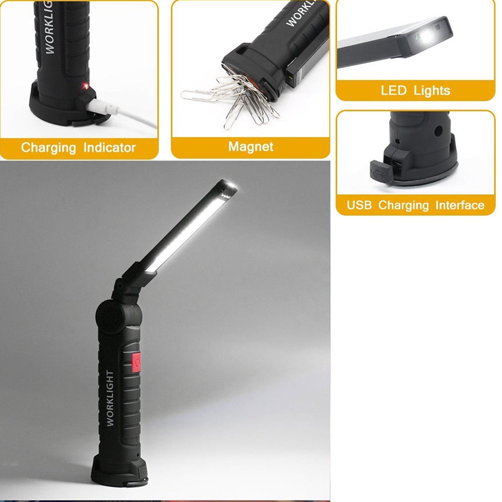 Details about   3W USB Rechargeable COB LED Work Light Magnetic Car Repair Inspection Flashlight 