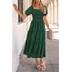 thumbnail image 5 of Vestido midi PRETTYGARDEN para mujer, verano 2025, floral, verde oscuro, 5 of 7