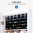 thumbnail image 5 of edx Full-Length Mirror Jewelry Cabinet with 6 LED Lights, Wall Door Mounted Large Jewelry Armoire Organizer with Makeup Storage, 5 of 9