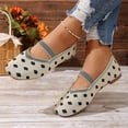thumbnail image 6 of Fnooota Women's Flats, Lightweight T-Strap Non-slip Square Toe Soft Sole Ladies Flat Shoes Beige Size 9, 6 of 8