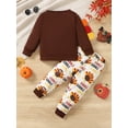 thumbnail image 4 of Mikrdoo Baby Boy Turkey Print Outfits Thanksgiving Pullover Tops Elastic Full Print Pants 2Pcs Clothes Set 12-24 Months, 4 of 9