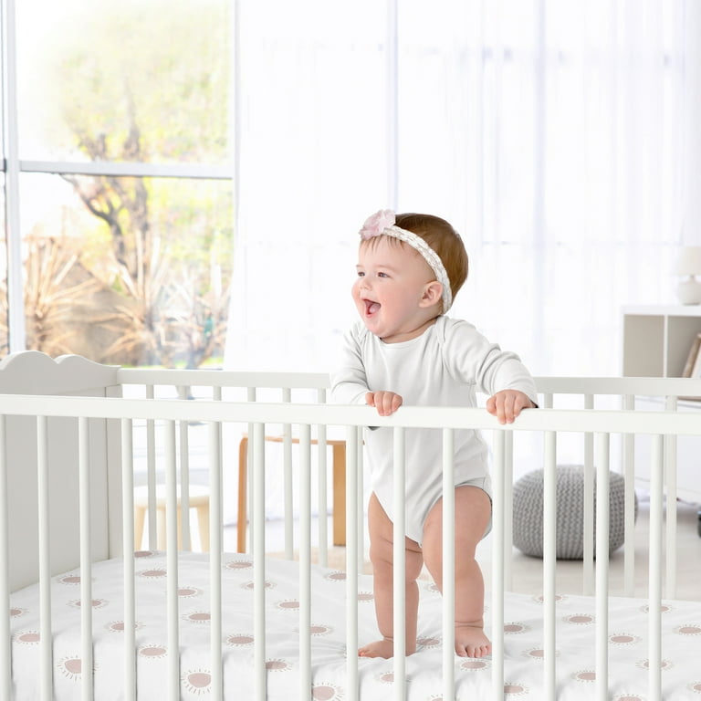 Boho Sun White and Mauve Fitted Crib Sheet by Sweet Jojo Designs