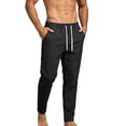 thumbnail image 2 of Eltusu Men's Athletic Pants, Straight Legs Cotton Elastic Waist Breathable Active Pants Black Size 2XL, 2 of 4