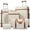 Brown+White, variant on 5 Piece Luggage Set With Hardside Carry On Suitcase Expandable Travel Bags Featuring Spinner Wheels And TSA Lock For Easy Mobility And Secure Packing